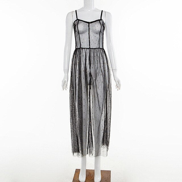 Soul Vibes Star Mesh Black Boho Maxi Long Dress Sexy Sheer Beach Party Rave Festival Summer Dresses 2019 new product