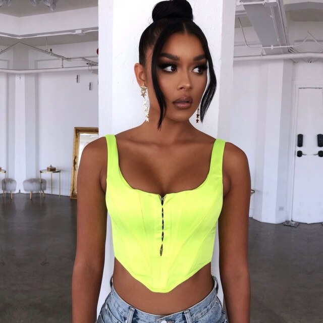 Soul Vibes Cryptographic Satin Fashion Rave Festival Sleeveless Summer Bustier Crop Tops for Women Sexy Backless Corset Top Cropped Solid