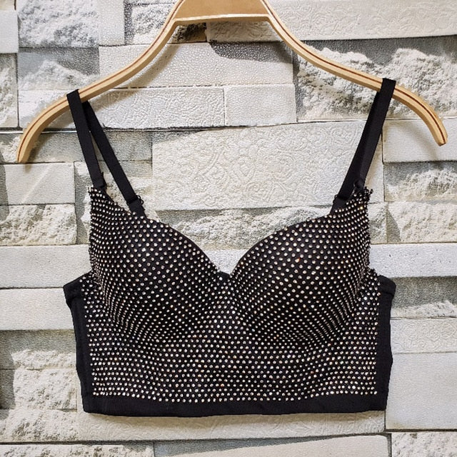 Soul Vibes Shiny Top with Rhinestones Women Shining Backless Bustier Festival Femme Corset Bra Crop Tops Y2k Fashion E Girl Clothes 2021