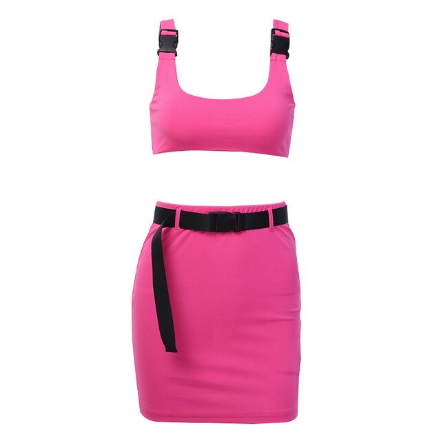 Soul Vibes Women Summer Neon Green Two Piece Set Sexy Crop Top and Skirt Matching Sets Ladies Two Piece Club Outfits Festival Clothing 2021