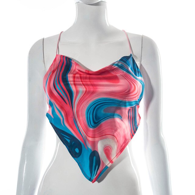 Soul Vibes Cute Pink Halter Backless Sexy Vest Tops Tees Women Top Fashion Summer 2021 Club Festival Clothing