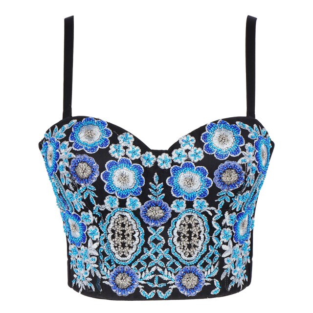 Soul Vibes Sexy Flowers Crop Top Yk2 Clothing Corset Top Festival Rave Club Outfits for Women Elegant Sweet Bra