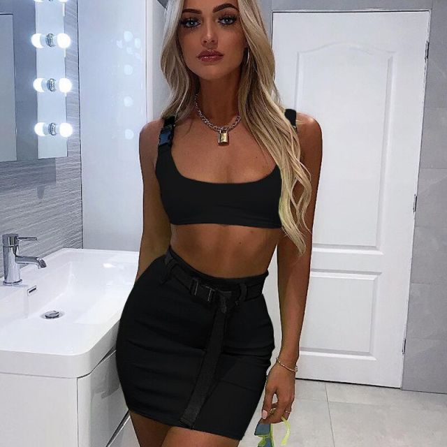 Soul Vibes Women Summer Neon Green Two Piece Set Sexy Crop Top and Skirt Matching Sets Ladies Two Piece Club Outfits Festival Clothing 2021